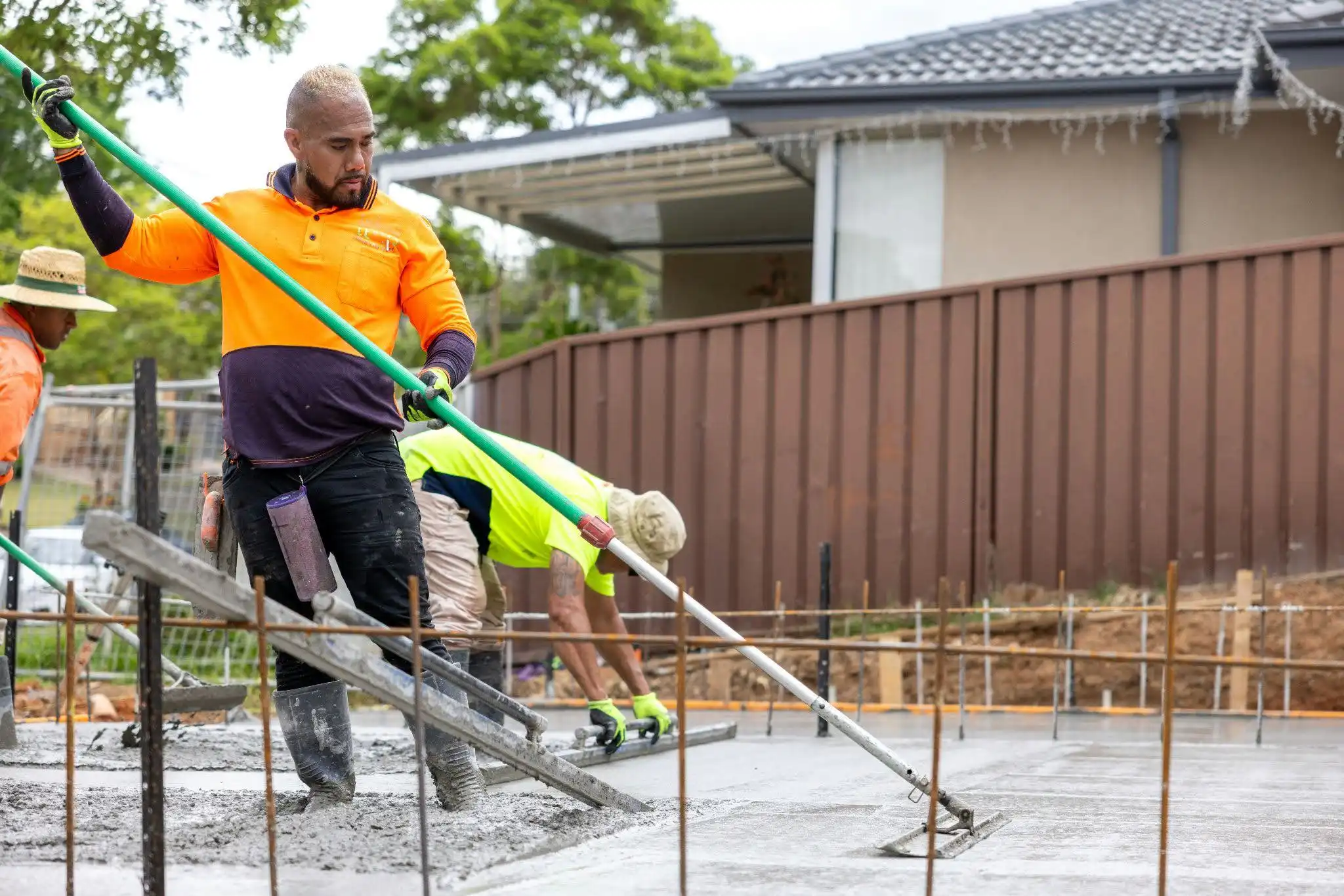 Concrete contractors on a job site.