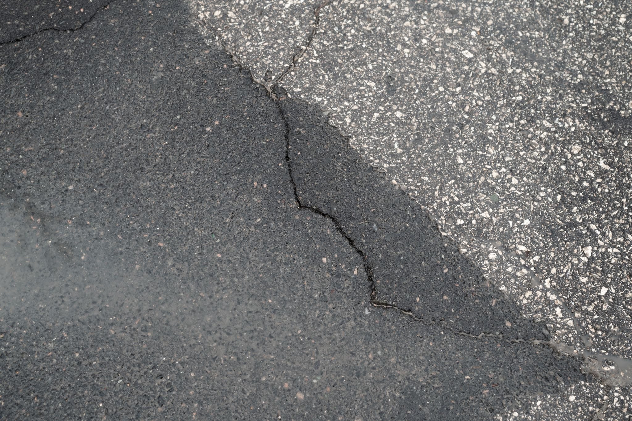 Crack on a sidewalk.