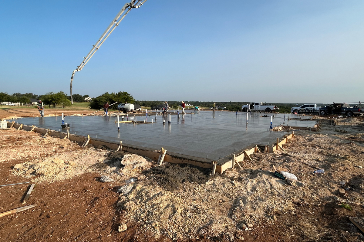 Residential concrete pour in Weatherford, TX
